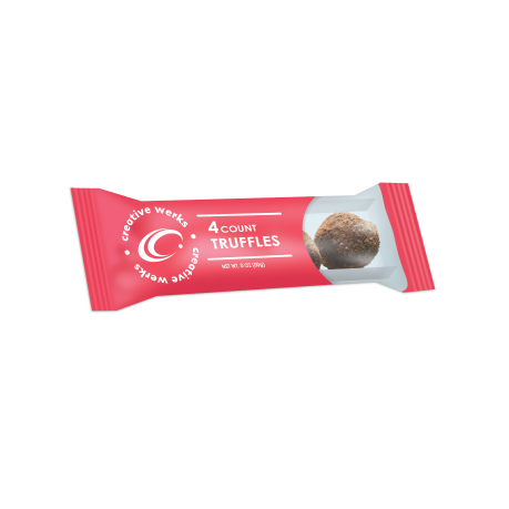 naked product in a flow wrap package with window showing candies naked product in a flow wrap package with window showing candies