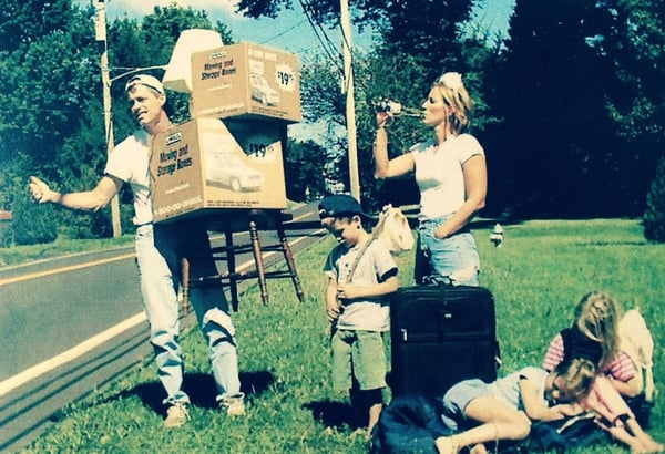 Jordan's family moving announcement postcard, circa 2001