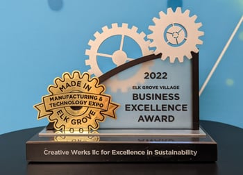 creative werks wins Sustainability Award from Elk Grove Village Manufacturing Expo