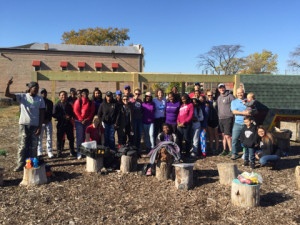 creative werks and ASM teens at an urban gardening event at Roosevelt Square Urban Farm. 